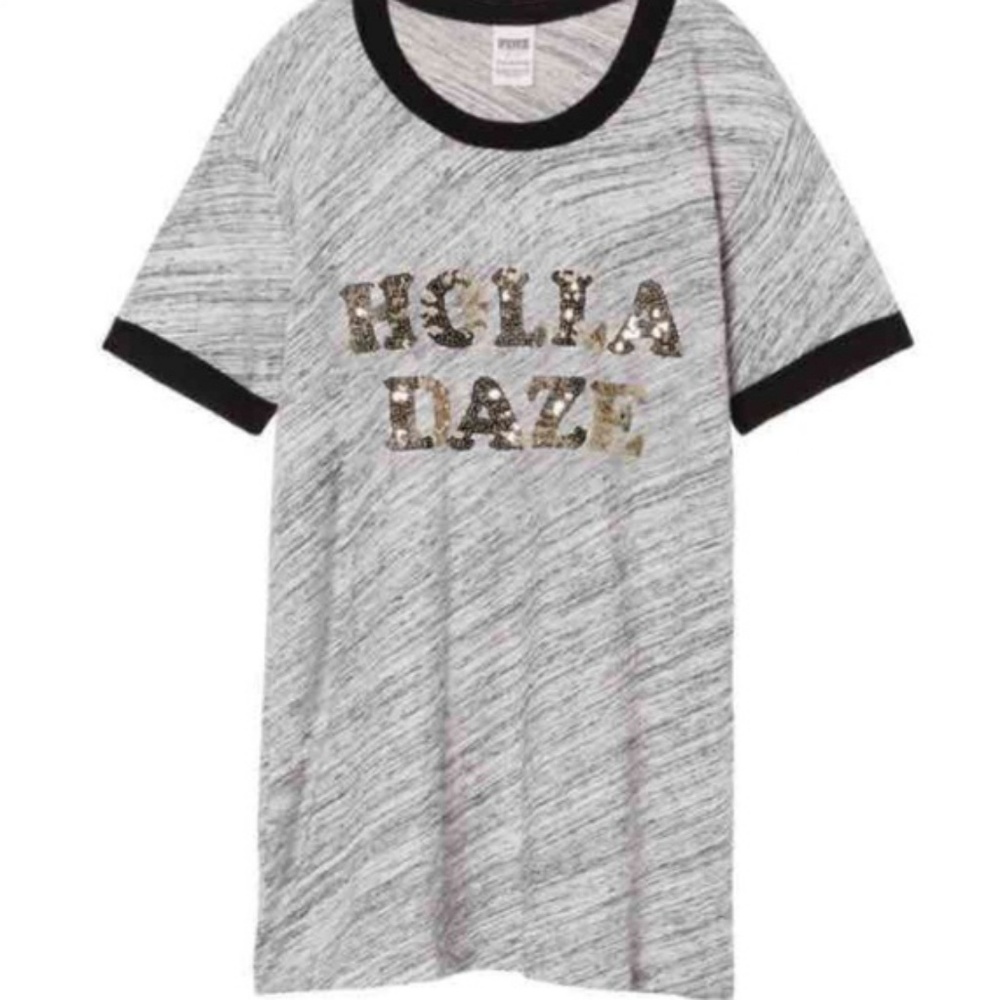 Vs pink holla daze bling tee